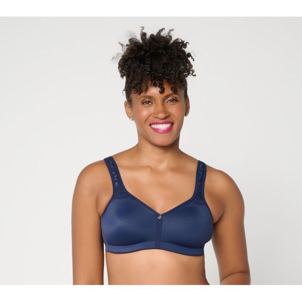 Breezies Women's Bra Sz 44B Natural Curves Lace Trim Wirefree Majesty